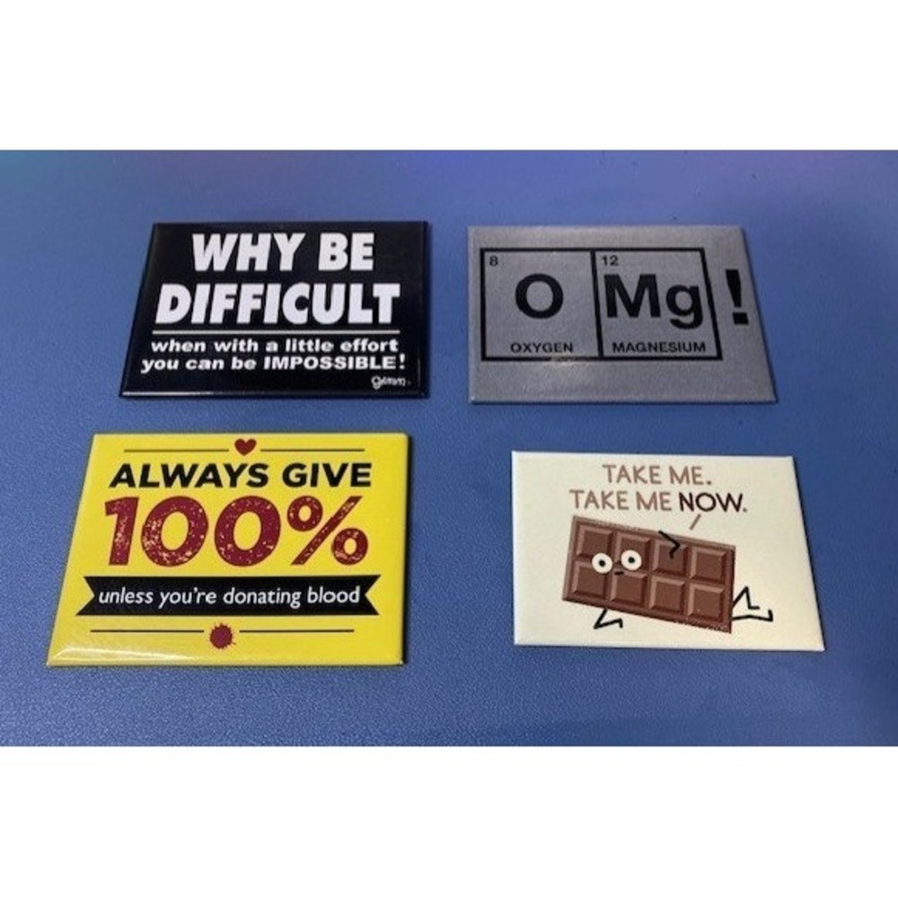 Unbranded Novelty Fridge Magnets Multicolor Good Humor Science Puns 4pc